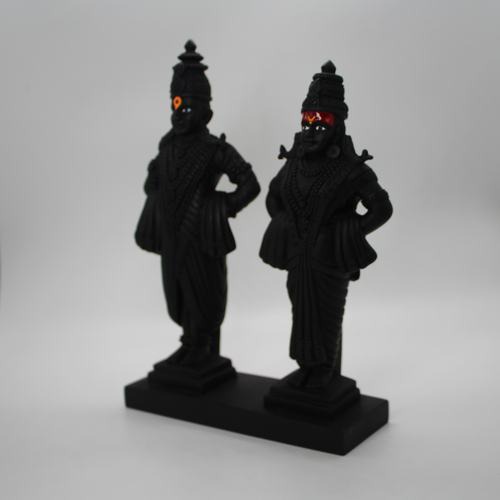 Vitthal Rukmini  | Black stone carved idol